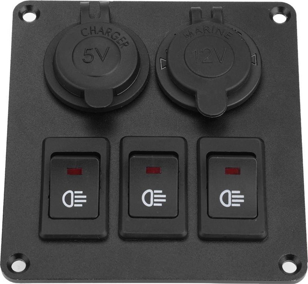 Auto Marine 3+2Combination LED Einer Rocker Green Light Switch+Auto Ladegerät Zigarre leichter rot