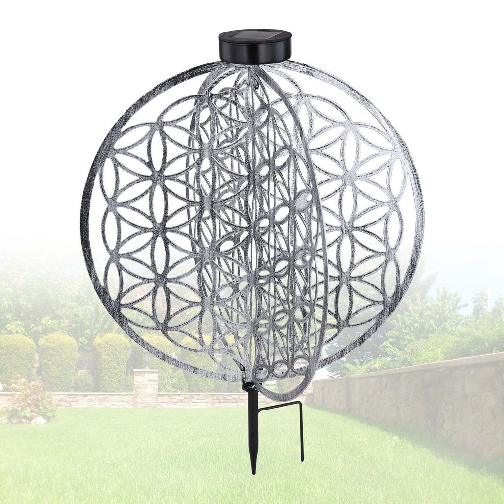 Solarleuchte Garten Scheibe Rund Solarlampe Außen Leuchte Solar mit Pflegetuch