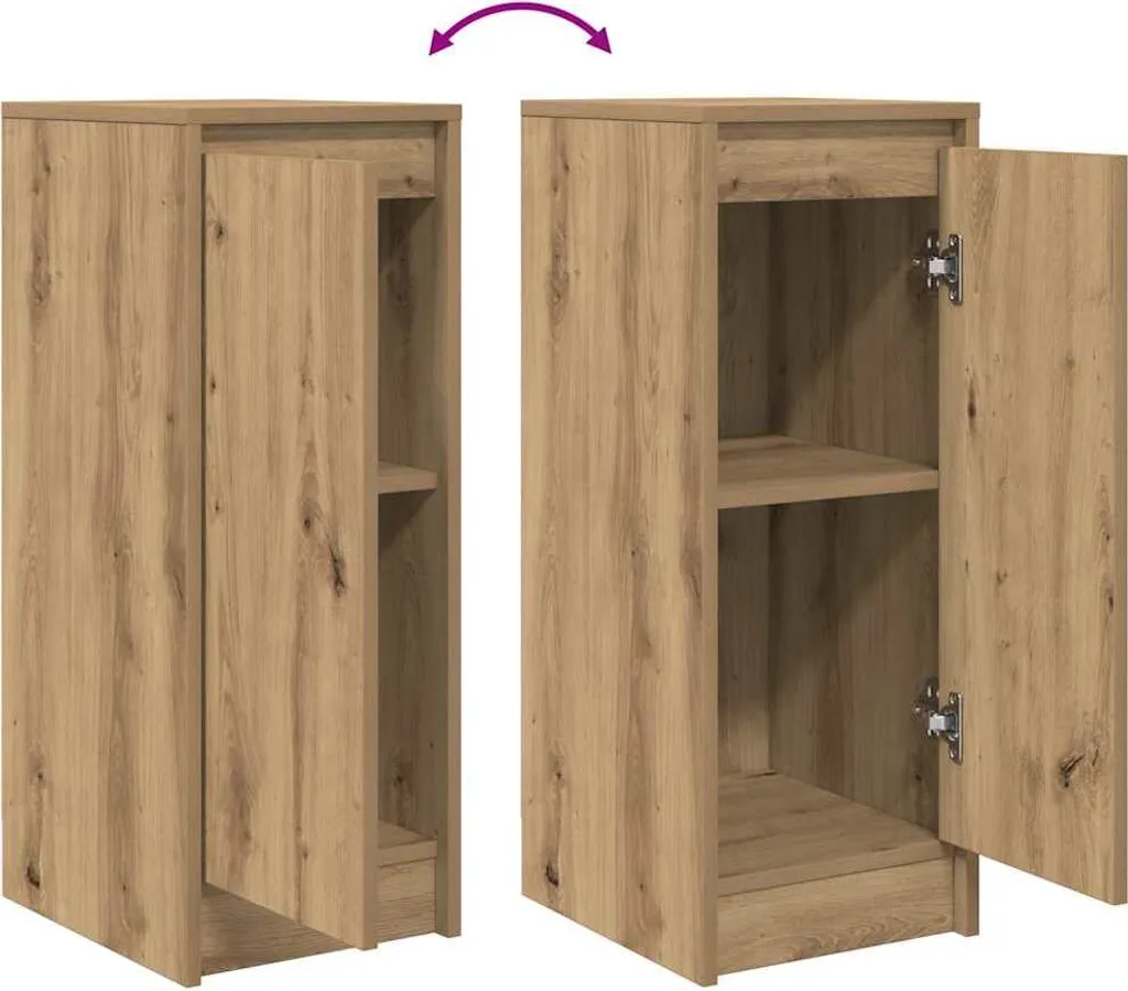 SYFAX™ Credenza Rovere Artigianale 29,5x34x76 cm in Legno Multistrato - 8