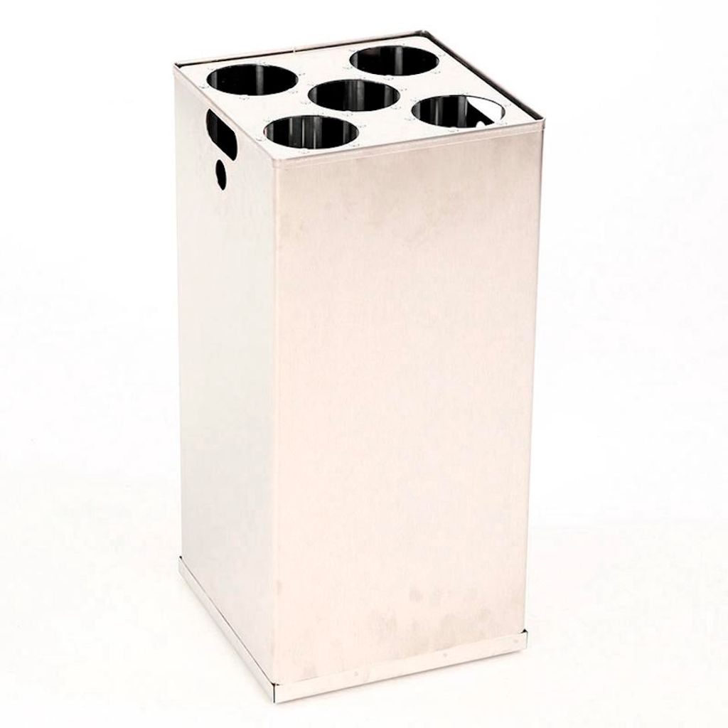Inneneinsatz & Bechersammler für Abfallbehälter Haiti mit Hebedeckel / Pedaleimer | 55 Liter, HxBxT 55,5x28x28cm | Silber