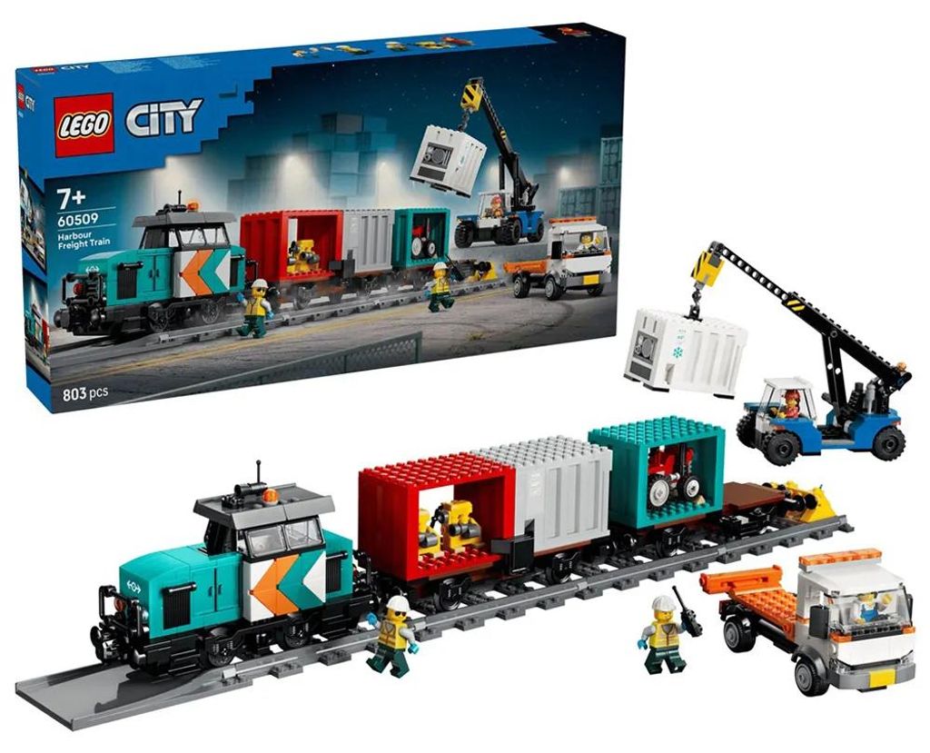 LEGO City Hafengüterzug mit Kran und LKW, Bausatz, 7 Produktbild 