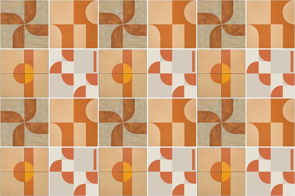 Fliesenaufkleber 15x15 cm – 24 Stück – Selbstklebend – Wasserfest – Pflegeleicht – Hitzebeständig – Für Küche & Bad – Abstrakte g...
