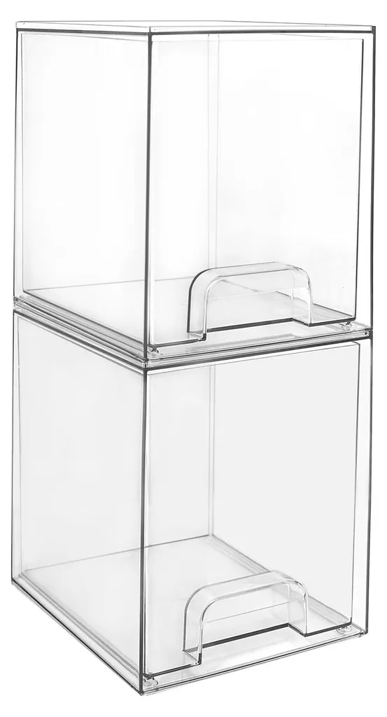 Boîte de rangement maquillage transparente avec tiroirs modulables