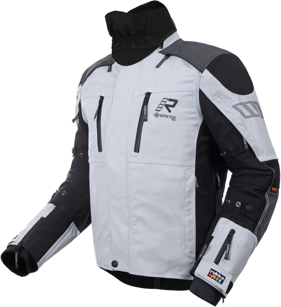 Rukka Flexo-R wasserdichte Motorrad-Textiljacke, weiß/grau/schwarz, 58