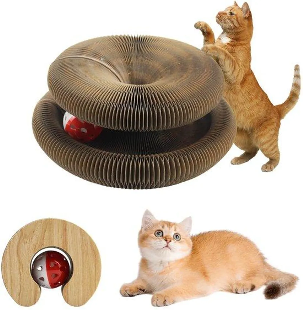 Tunnel de jeu pour chat pliable 2-en-1 - Jouet interactif avec grelot