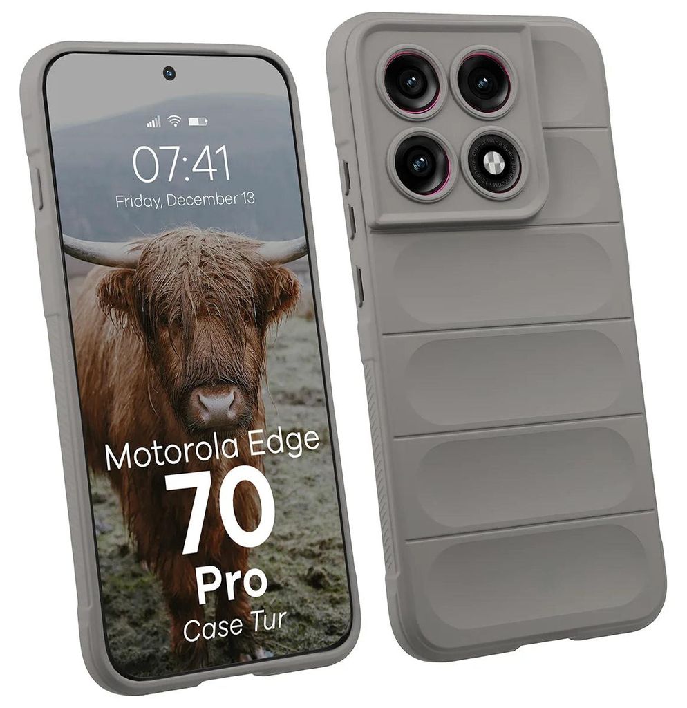 Robuste Handyhülle für Motorola Edge 70 Pro, Bizon Case Tur, Hellgrau