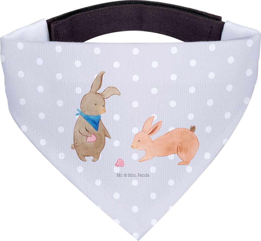 Mr. & Mrs. Panda Hundehalstuch Hasen Muschel - Grau Pastell - Geschenk, Halstuch Hund, Hunde, Urlaub, Freundinnen, Strand, Hundeschal, Meer, BFF, M...