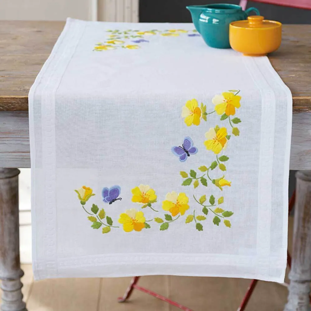 Kit Ricamo Runner Vervaco Fiori Primavera - Decorazione Tavola DIY