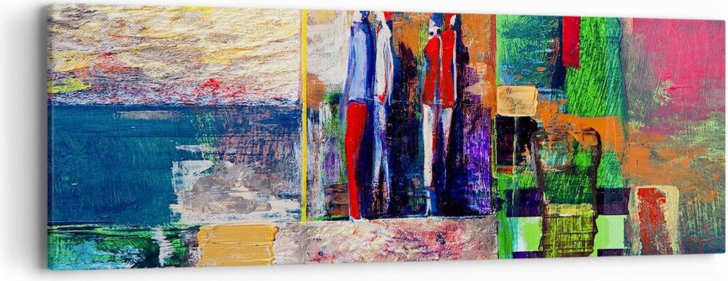 Bild auf Leinwand - Leinwandbild - Abstraktion modern - 90x30cm - Wand Bild - Wanddeko - Wandbilder - Leinwanddruck - Bilder - Kunstdruck - Wanddek...