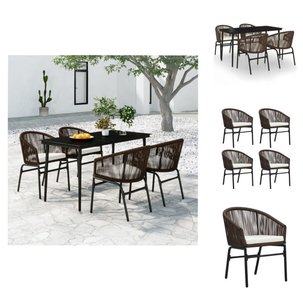 vidaXL 5-tlg. Garten-Essgruppe Braun - Gartenmöbel-Sets