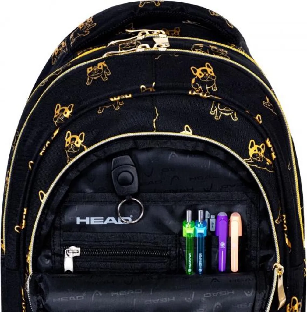 Sac d'école multi-compartiments Astra Golden Frenchie pour enfant