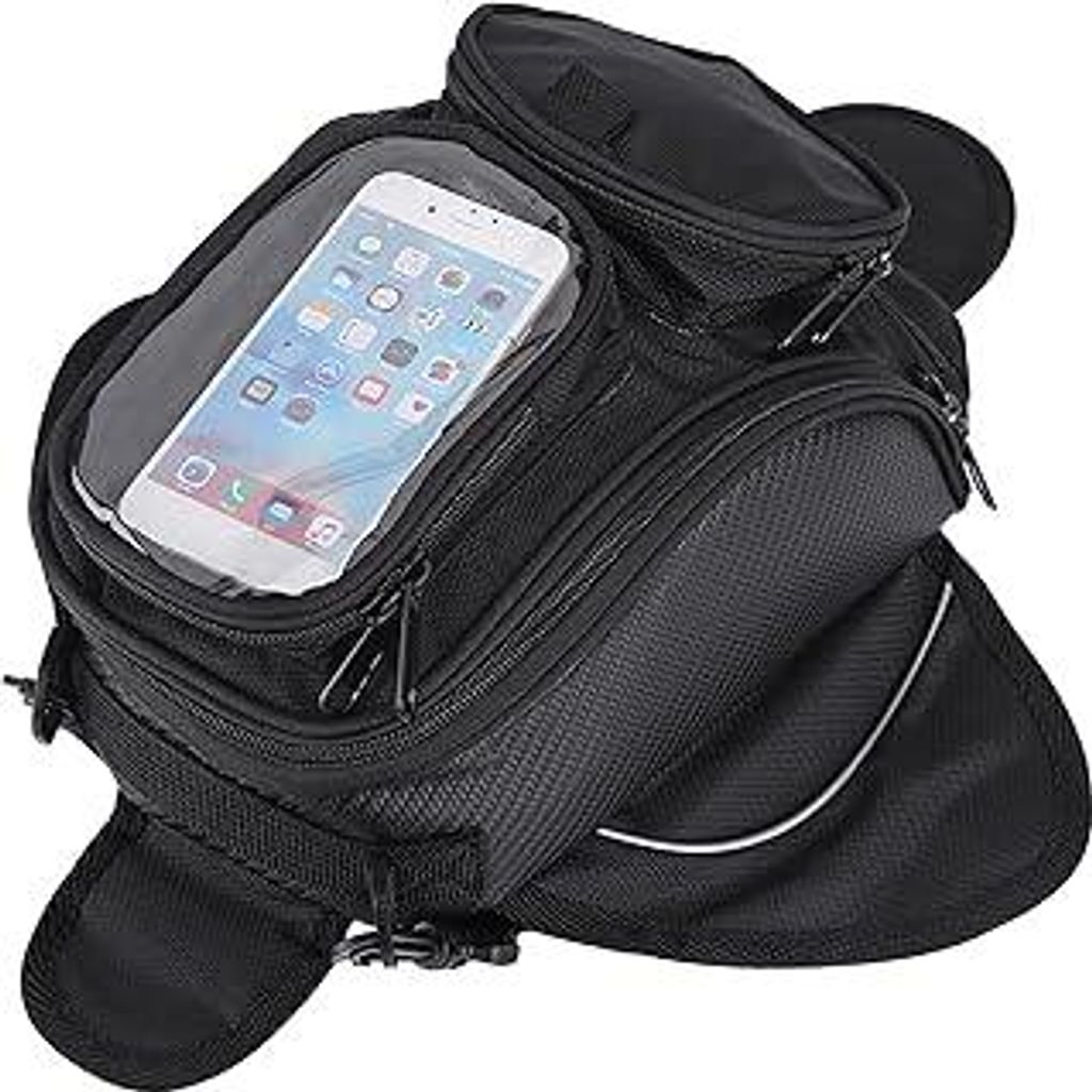 Ejoyous Tankrucksack, Magnetische Tanktasche Wasserdicht Tank Tasche Schwanz Motorradtasche mit Klarsichtfenster für Navi Handy Universal Sattelta...