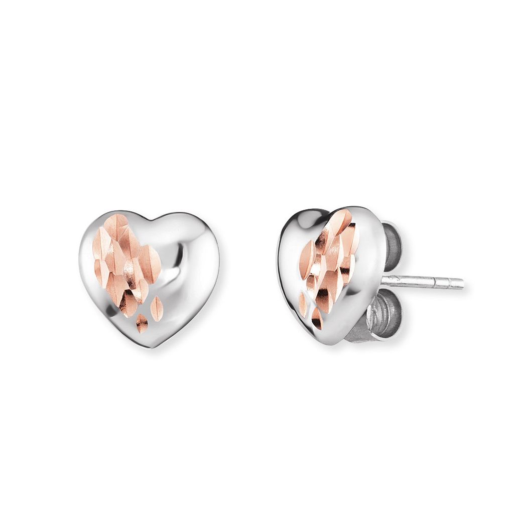 Engelsrufer Ohrstecker ERE-ME-HEART-BIR Sterling Silber Herz roségold plattiert