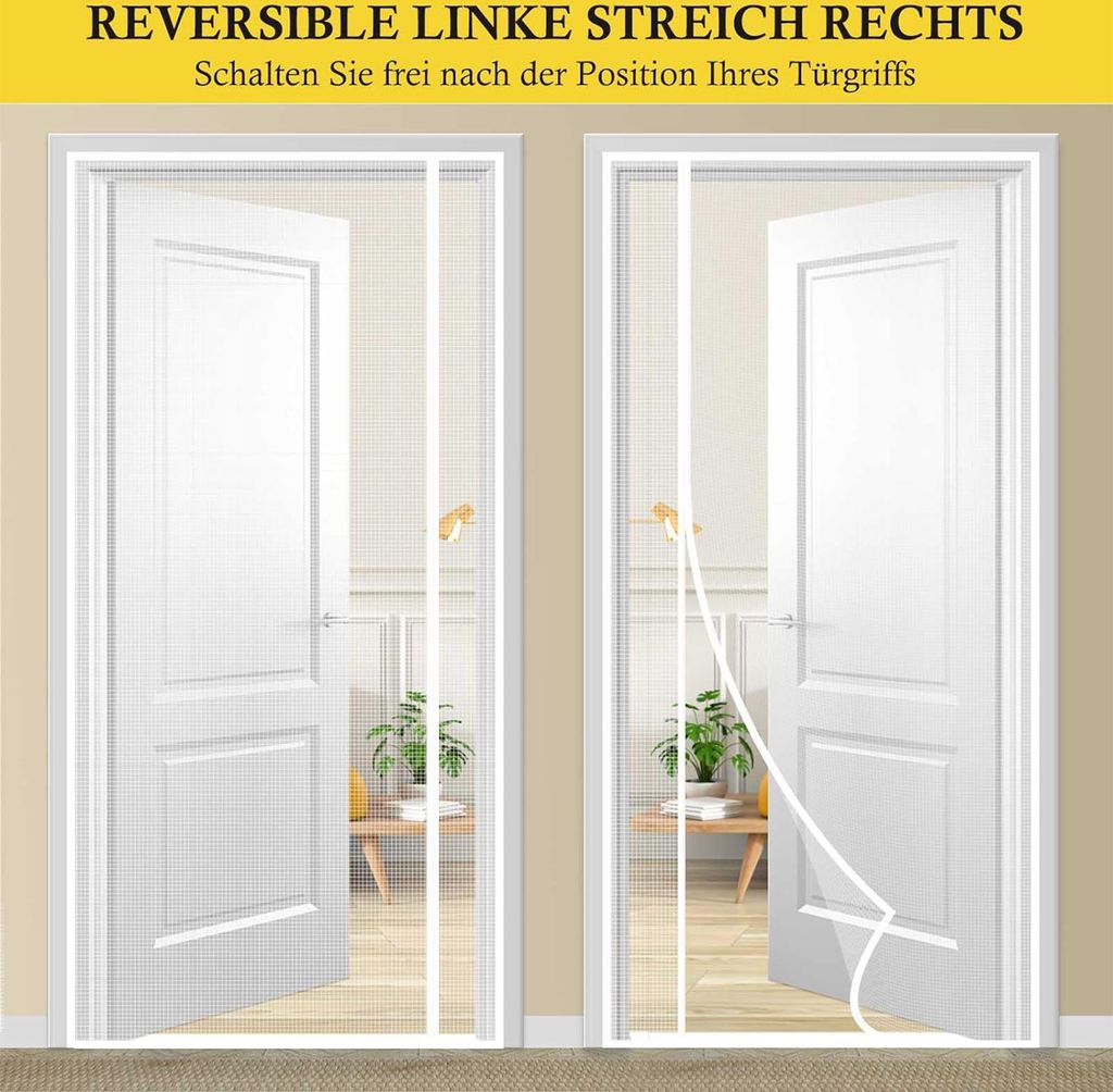 OKWISH Insektenschutzplissee Fenster Fliegengitter Insektenschutz Fliegengitter Aluminium 80x200cm Weiß