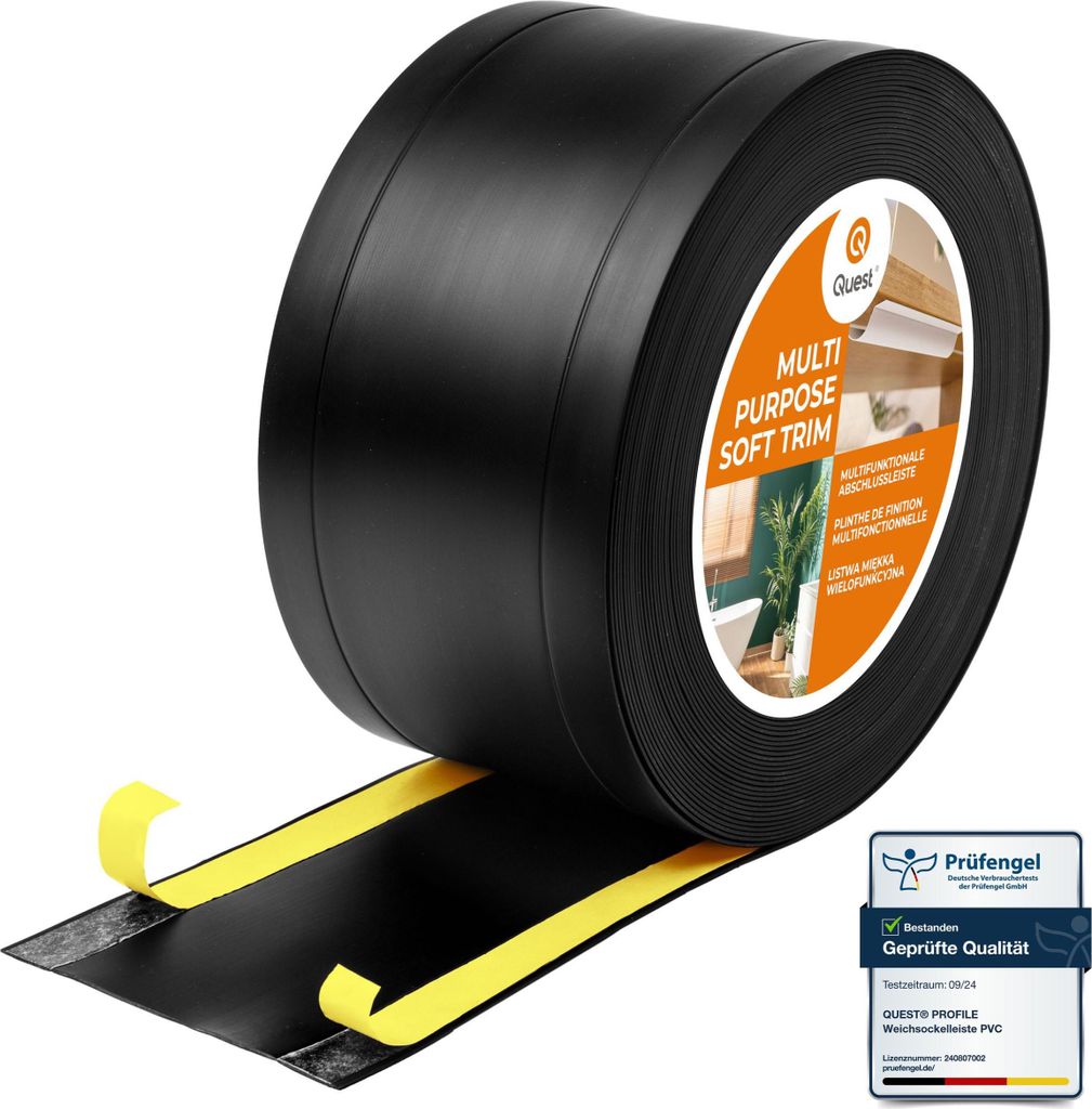 QUEST Battiscopa di finitura W1 in PVC 6 in 1 1x120mm, 25m, Immagine del prodotto 