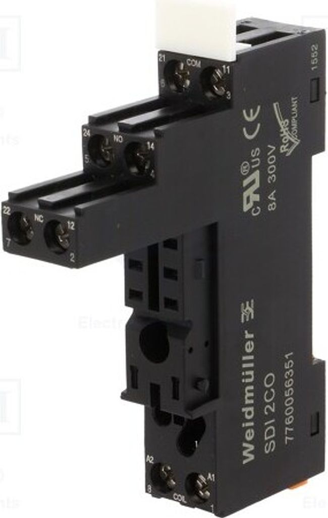1x Sockel 8A H: 80,2mm 300VAC W: 15,8mm PIN: 8 Montage: DIN 7760056351 Elektromag