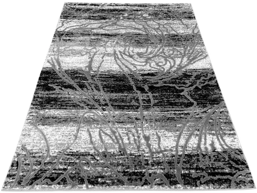 Tapis robuste facile à nettoyer DEMIAN 120x170 cm gris noir et blanc