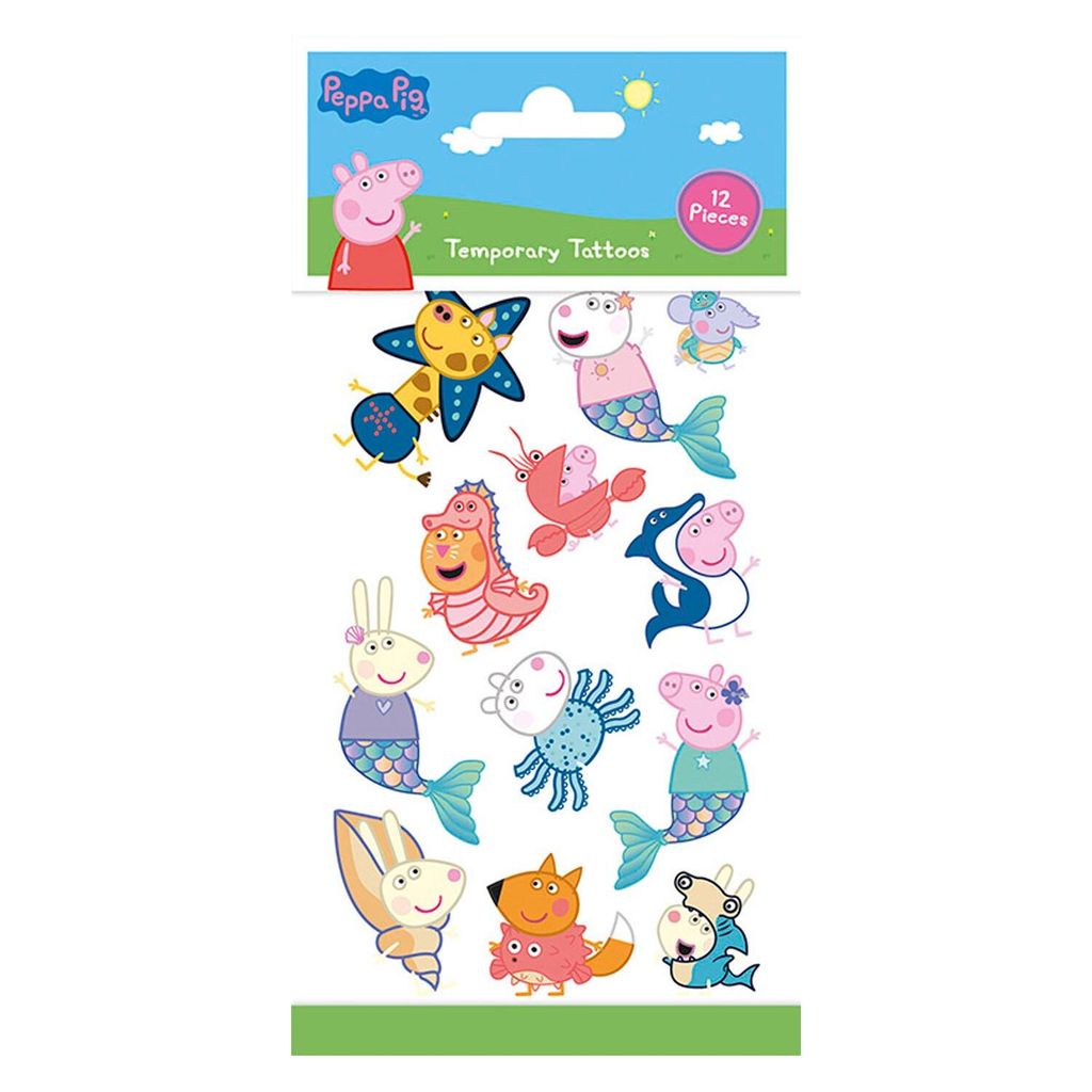 Temporre Tattoos Peppa Pig Mrchen Geburtstagsfest 12Stk. Produktbild 