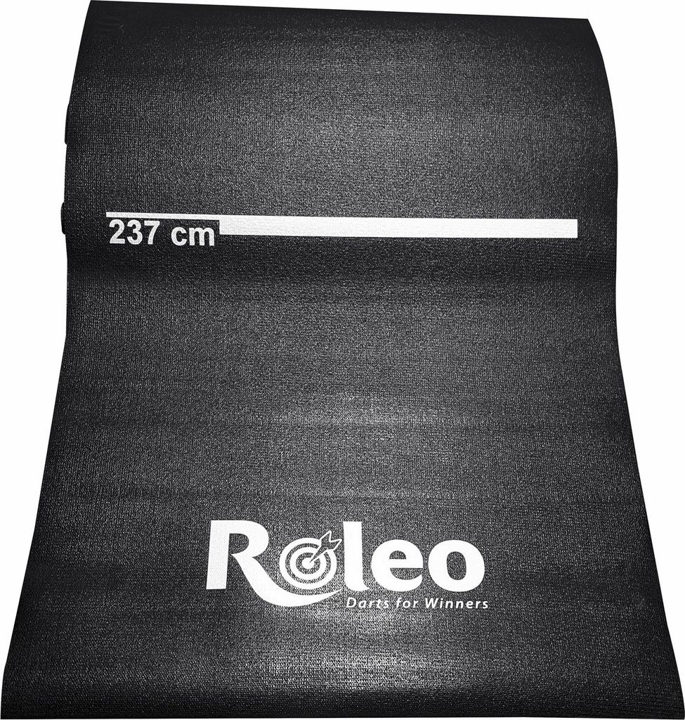 Roleo Dartmatte Teppich rutschfest schwarz mit Abstandsmarkierung