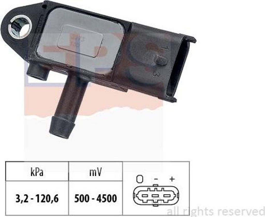 EPS 1.993.273 Abgasdrucksensor OE 51792301 kompatibel mit Alf. 147, Alf. 159, Brera, Alf. GT, Mito, Spider, Aveo, Cruze, Malibu, 500, 500C, Bravo, ...