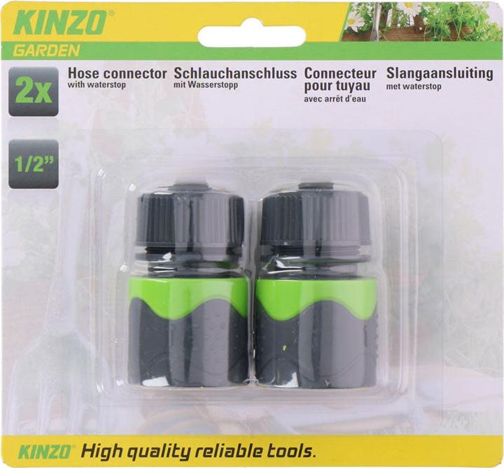 Kinzo - 1/2" Gartenschlauch-Anschluss-Set (2 Stück)
