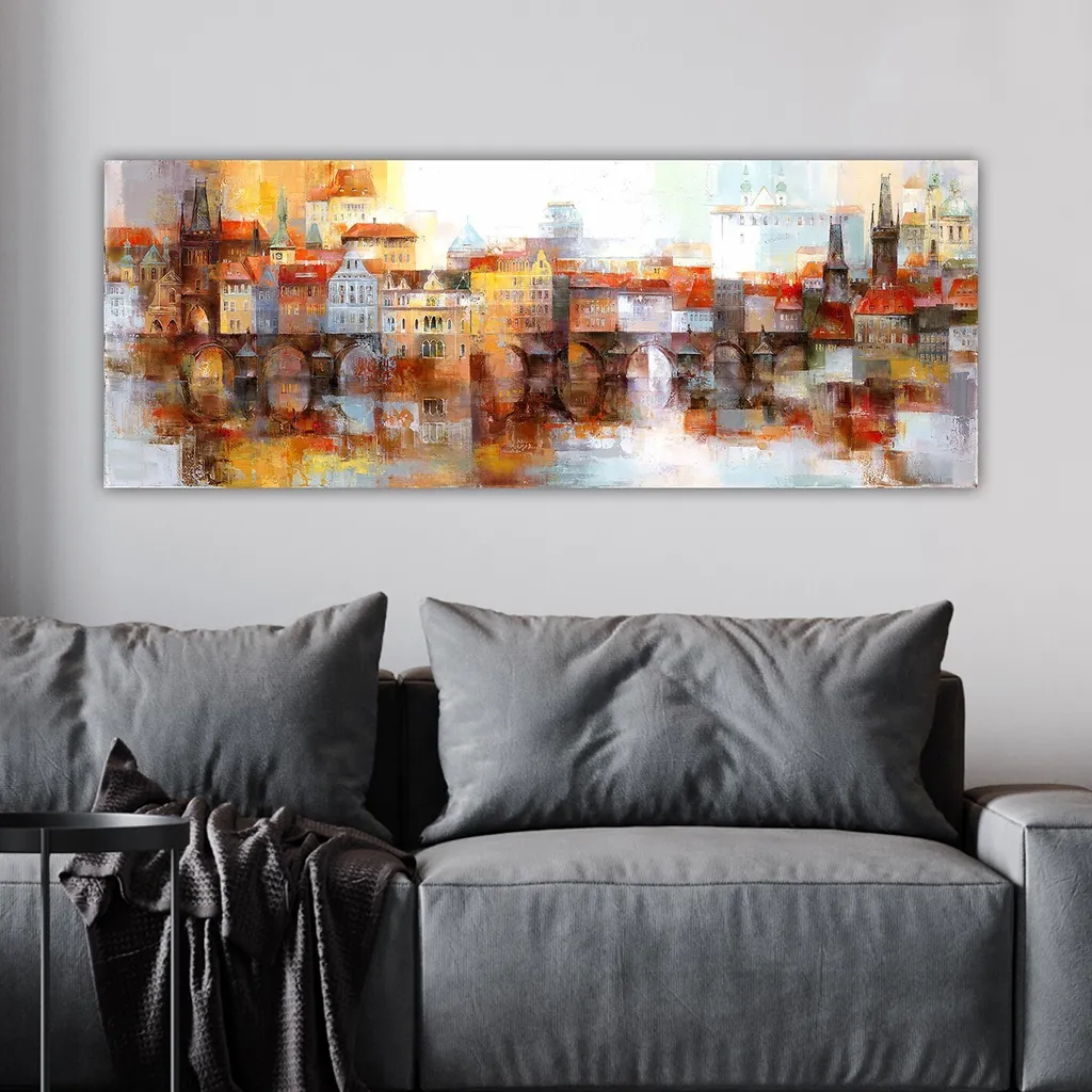 Décorer un salon avec élégance : Tableau sur toile panoramique 30x80