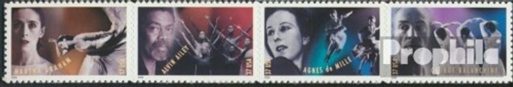 Briefmarken USA 2004 Mi 3818-3821 Viererstreifen (kompl.Ausg.) postfrisch Choreographen