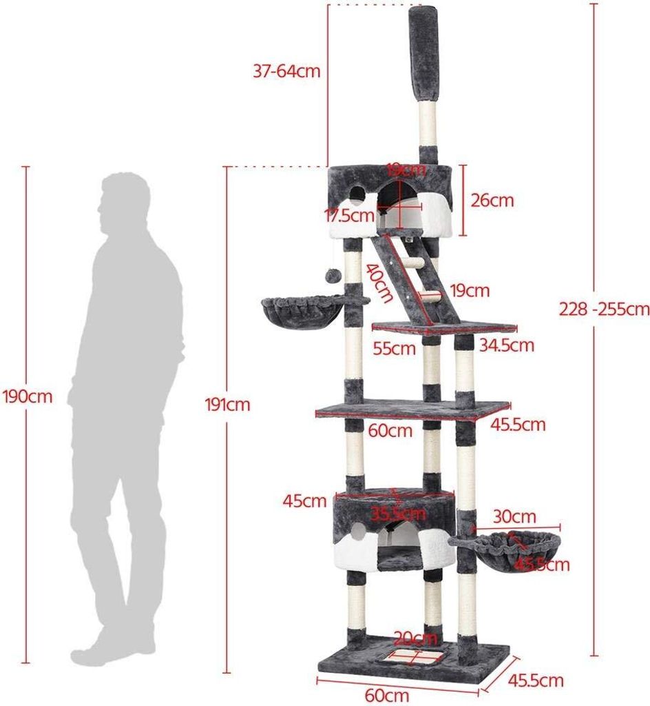 Yaheetech Kratzbäume Kratzbaum XXL Deckenhohe  Produktbild 4