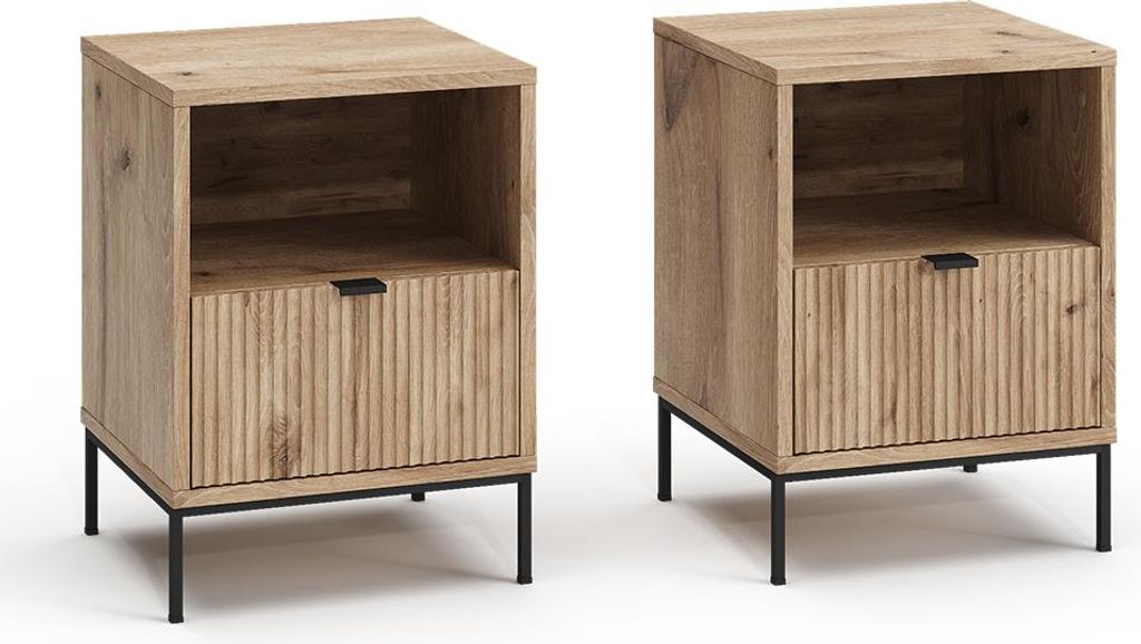 Nachttisch Vicco Eliza Viking Oak 2er Set, Model 56208 Produktbild 
