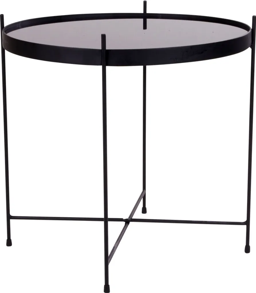 Table d'appoint compacte Venezia 48cm pour petits espaces verre noir