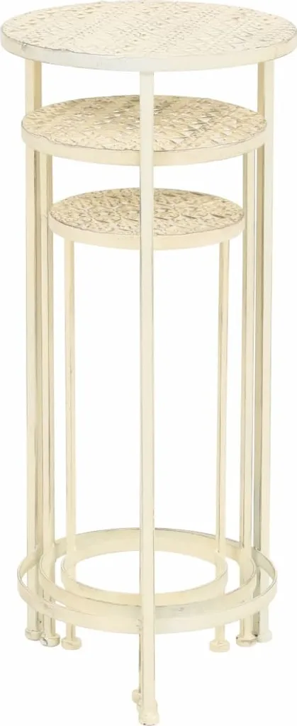 Supports pour fleurs vintage blanc en métal forgé ensemble de 3 pièces