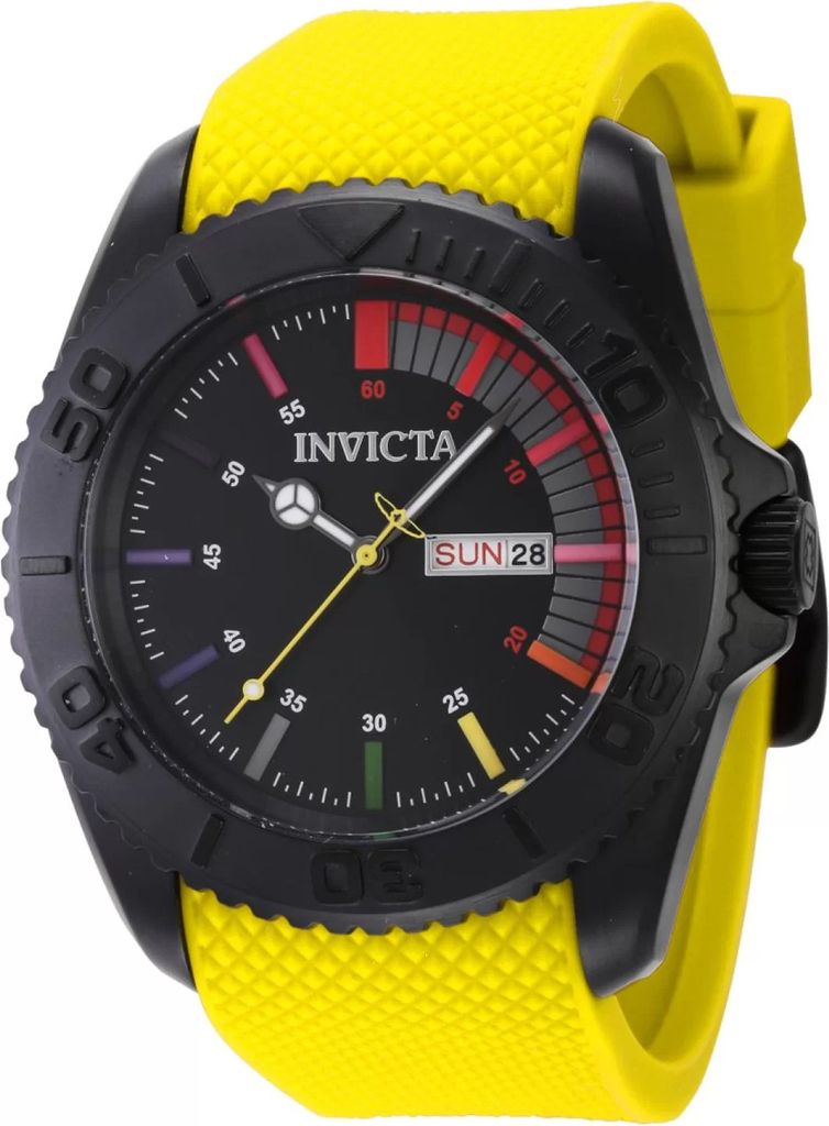 Invicta Pro Diver 44733 Herren uhr - Wasserdicht - Analog - Quarzuhrwerk - Edelstahl mit schwarzen zifferblat - 44mm