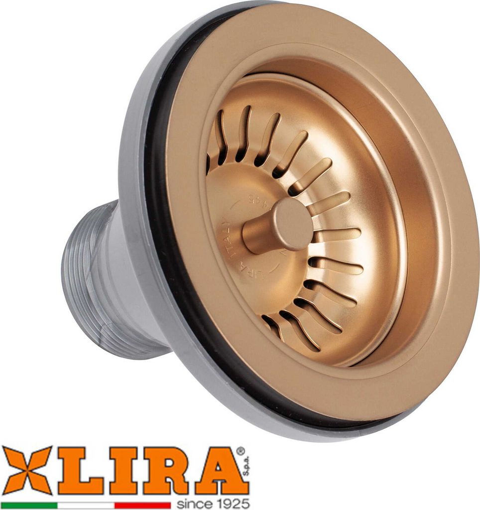 Abfluss Für Keramikspülen Ø 60 Löcher "Gattinara" Perlbraun Pvd Lira