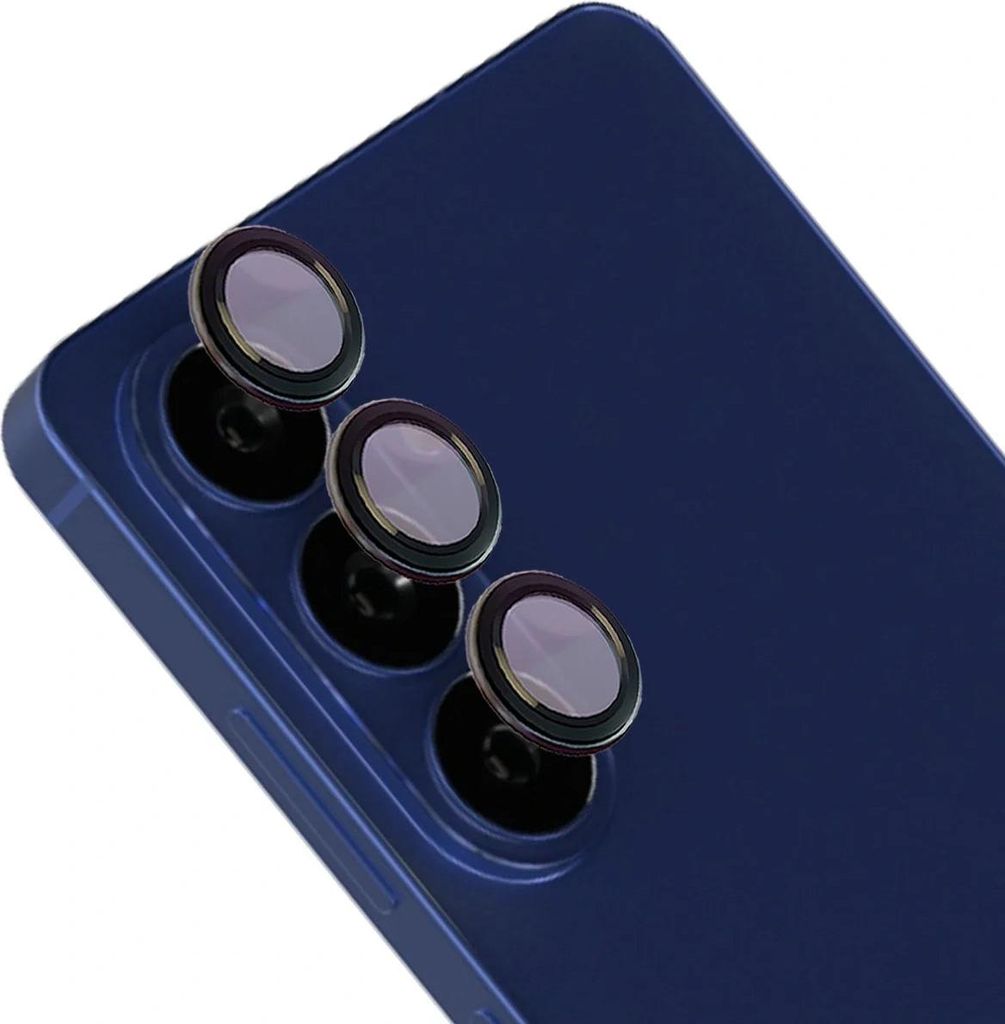 Glas für die Kamera mit Applikator für Galaxy S26 / S26 Plus, Bizon Glass Snap Lens, 1 Set, Schwarzer Rahmen