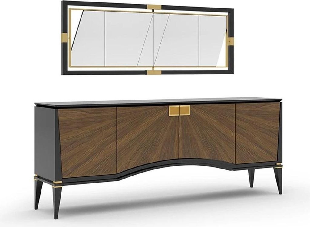 Luxus Set Esszimmer Sideboard mit Spiegel Design Modern Möbel Neu