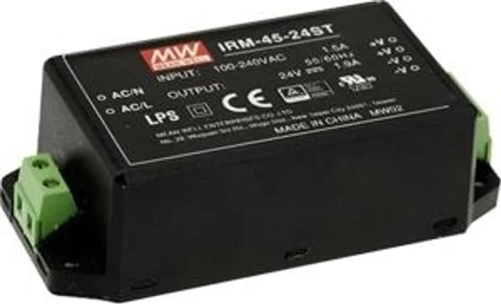 Alimentation 15V pour Système Domotique et IoT Mean Well IRM-45-15 45W