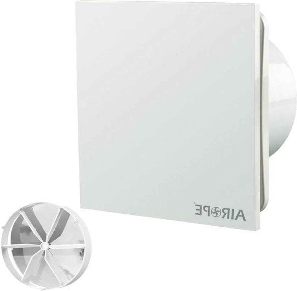 Ventilator 100mm - Stille Lüftung mit Rückstoßklappe - geringer Stromverbrauch - für Badezimmer Küche Büro - Toilettentyp