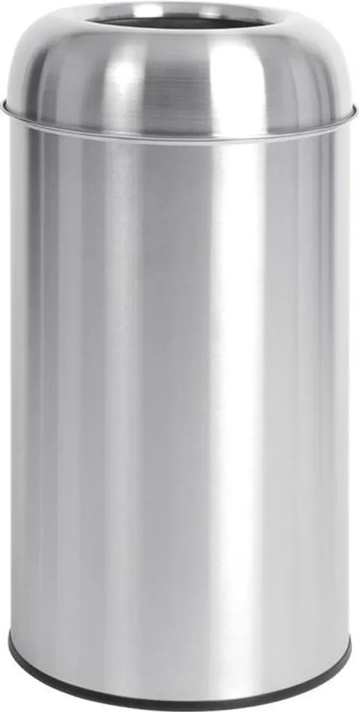 Poubelle ouverte Bolero en acier inoxydable argenté 40 L pour pro