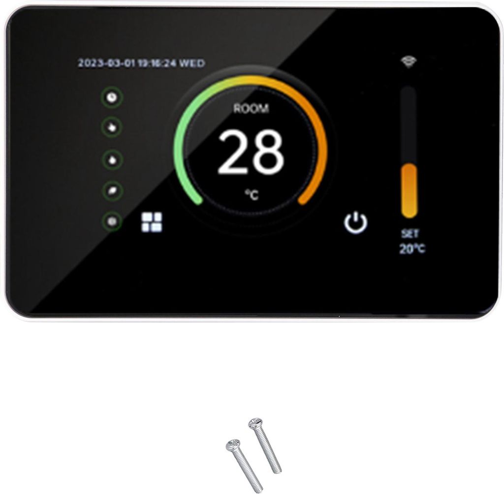 Intelligenter WLAN-Thermostat für elektrische Fußbodenheizung, digitale Steuerung per Smartphone mit 4,3-Zoll-Display, 100–250 V AC, 3 A