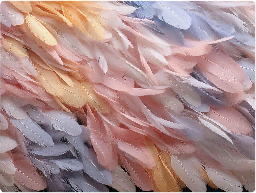 Pastellfedern – Bodenschutzmatte – Rutschfest – Schutzmatte für Büro – Vinylmatte – Stuhlunterlage – 120 x 90 cm