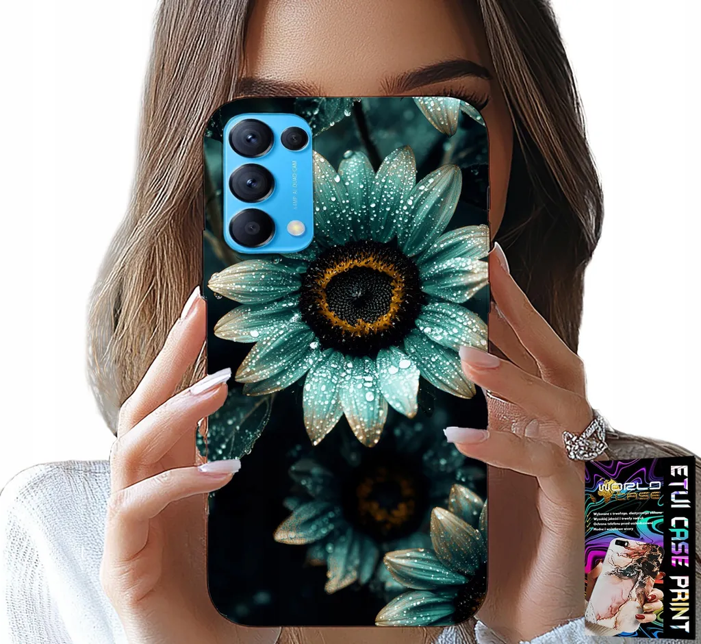 Cover per Oppo Reno5 4G 5G - Gerbera Daisy Blu + Folia | Bellissima!