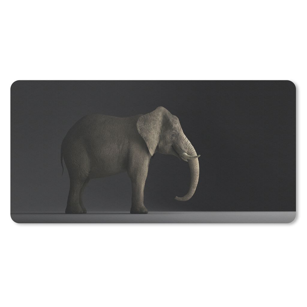 MuchoWow Schreibtischunterlage Elefant - Tiere - Licht 80x40 cm - XXL Mauspad