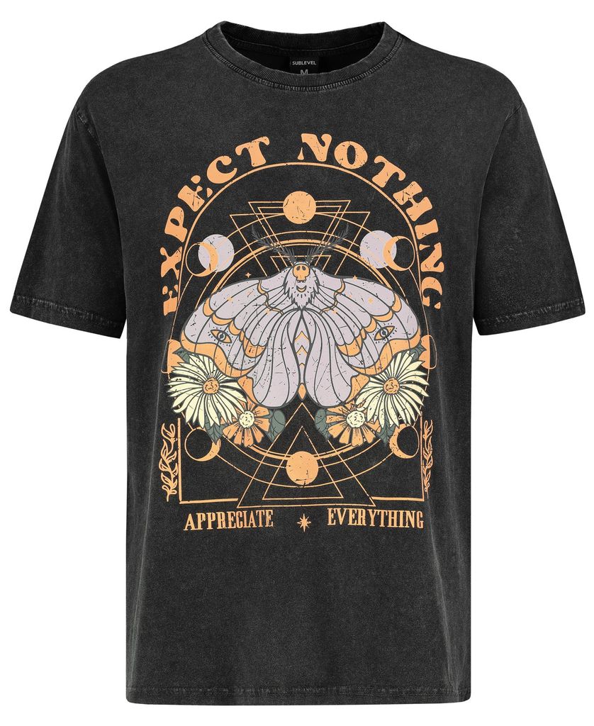 Sublevel Retro T-Shirt z duchowym nadrukiem w stylu boho Zdjęcie produktu 