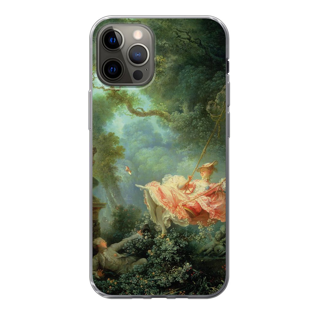 MuchoWow Handyhülle Schutzhülle Hülle für iPhone 12 Pro Die Schaukel - Jean-Honoré Fragonard - Kunstwerk Silikon Softcase Handy Hülle - Abd...