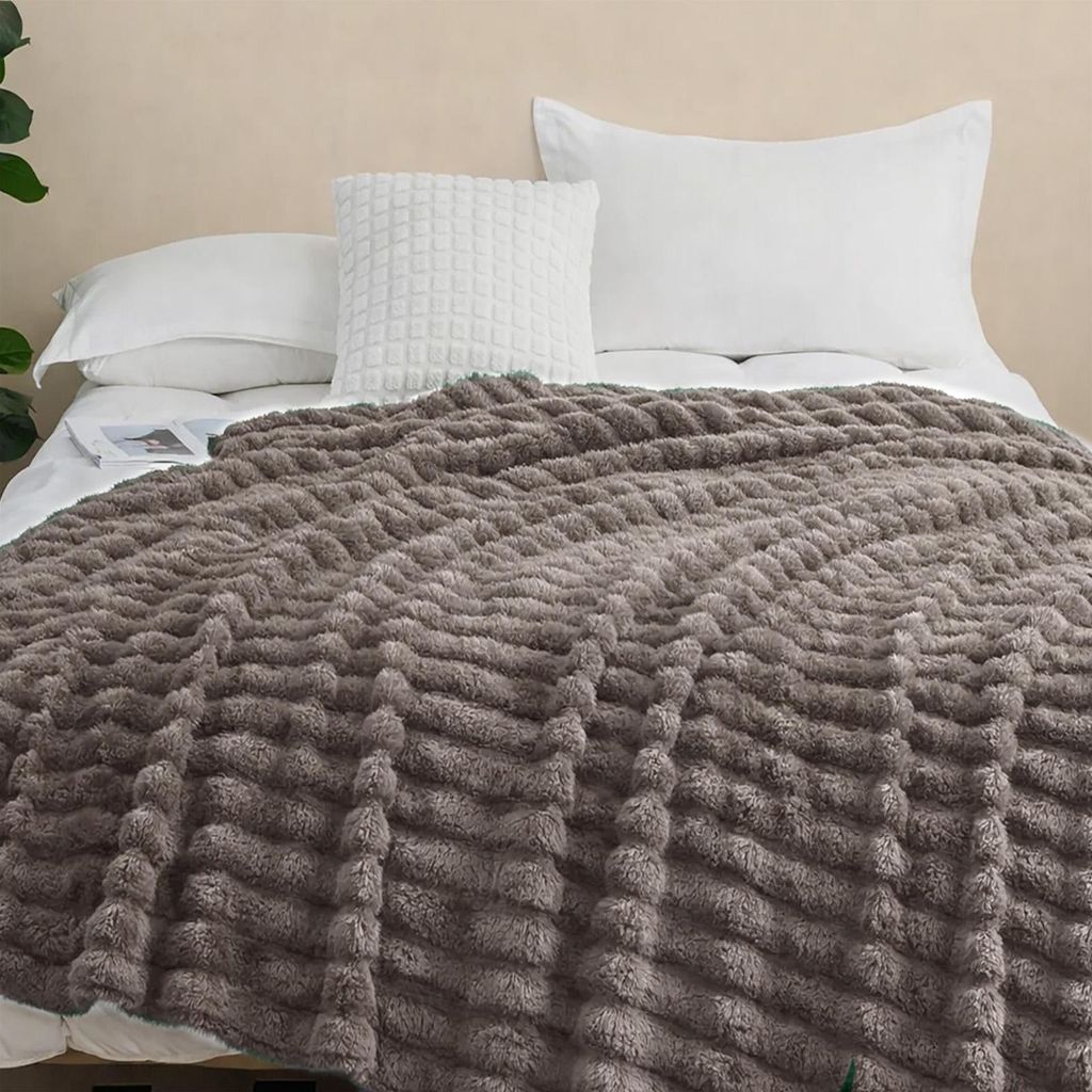 Wohndecke Blasen Decke Kuscheldecke Milchsamt Super Soft Wohndecke, Für Bett Sofa Schlafzimmer Wohn Kuscheldecken