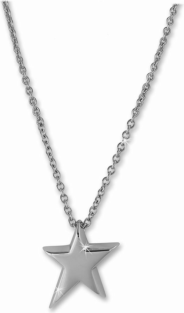Amello Halskette 50cm Edelstahl Schmuck Stern Damen silber Produktbild 