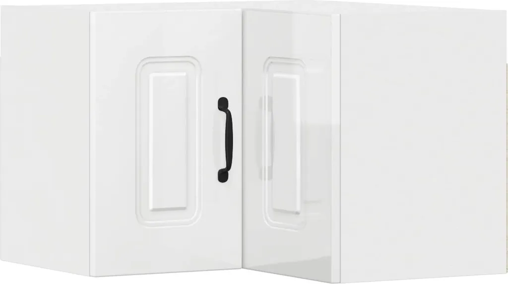 Pensile Angolare Kalmar 57x57x40 cm Bianco Lucido - Mobiletto Cucina Top