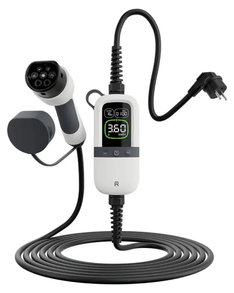 Chargeur monophasé portable EVSE 3,6 kW 230V avec câble T2 de 6 mètres