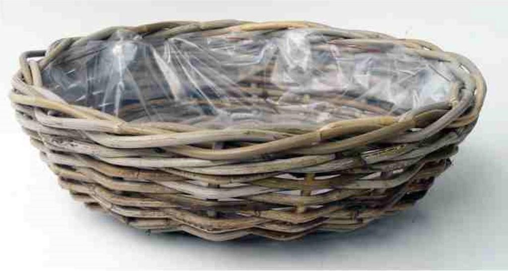 Blumentopf Tablett Rotan Antique Grey D41H12 cm Produktbild 