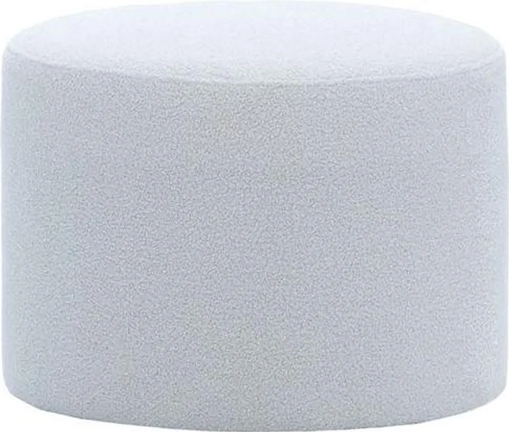 Pouf Rond en Tissu Bouclé Teddy Dove - Tabouret Bas Design pour Salon
